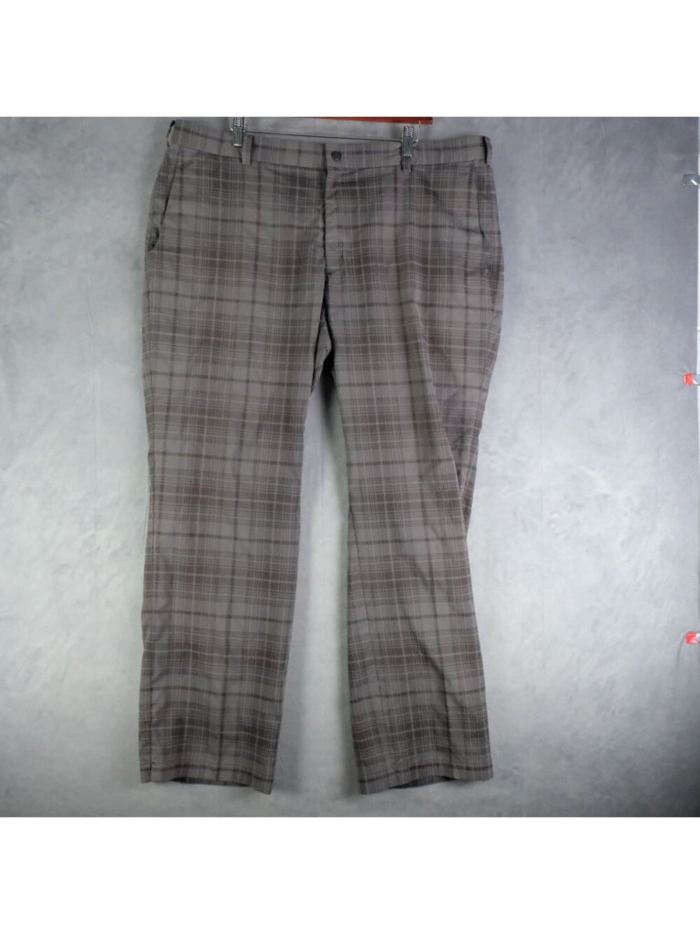 Nike Golf Pants Mens 40X32 Black Tartan Plaid Tour Performance Dri Fit